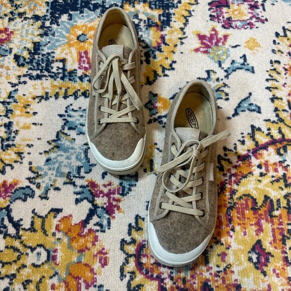 Keen Luft Cell Felt Lace Up Sneaker Womens Size 10 Taupe Casual Comfort Shoes - Picture 4 of 10
